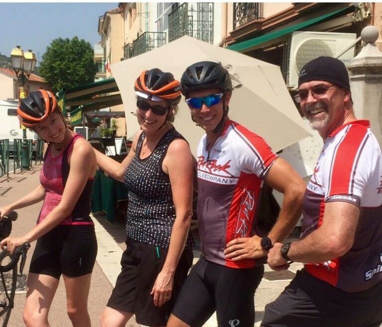 A Group of People in Cycling Helmets