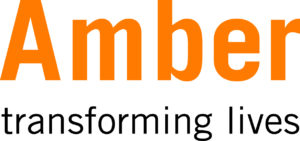 Amber Transforming Lives Logo on a White Background
