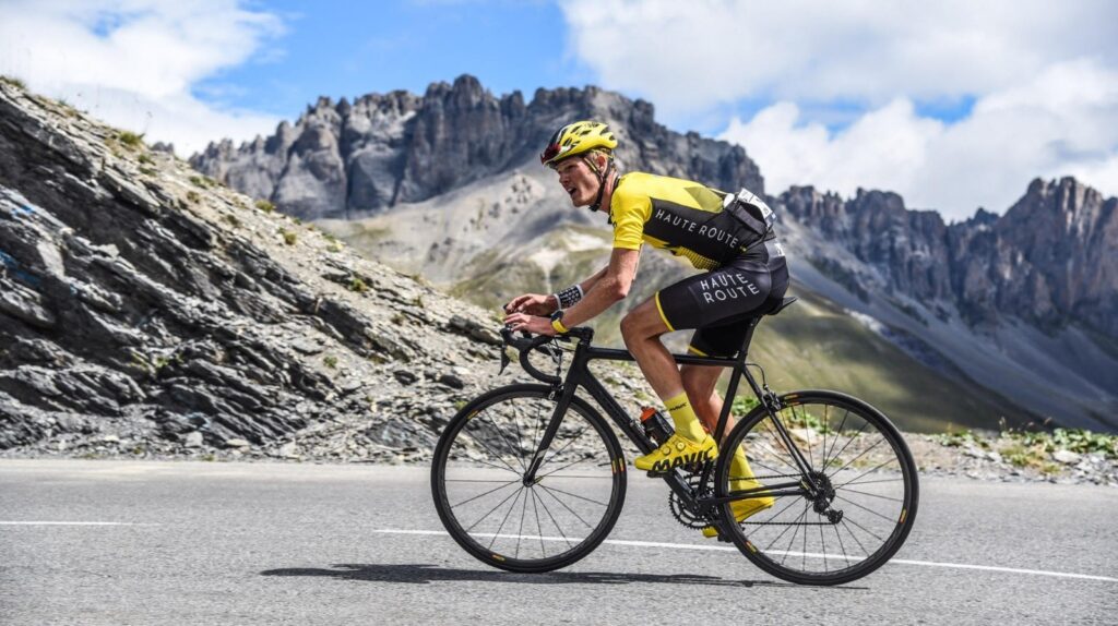 A Person Yellow and Black Cycle Track