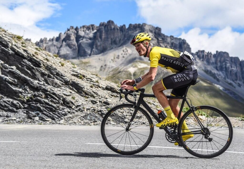 A Person Yellow and Black Cycle Track