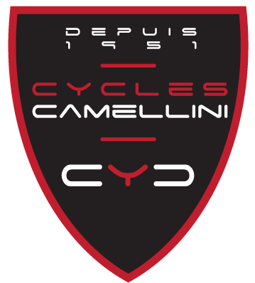 Logo of Cycles Camellini, established 1951.
