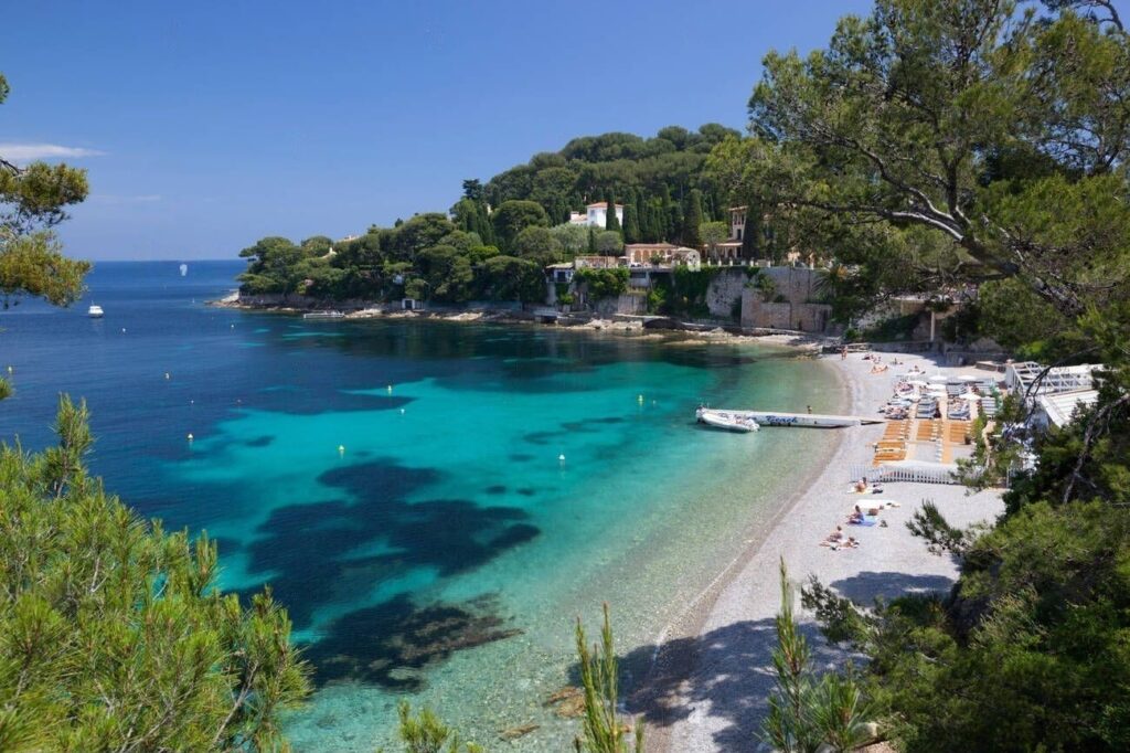 Turquoise Mediterranean cove with pebble beach